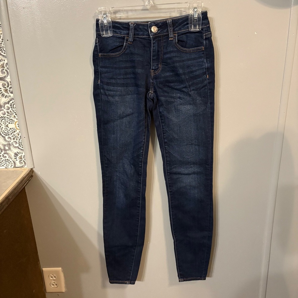 American Eagle Dark Denim Next Level Stretch X Jeggings Skinny Pants (Women's 0)